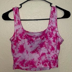 Pink tie-dye crop top